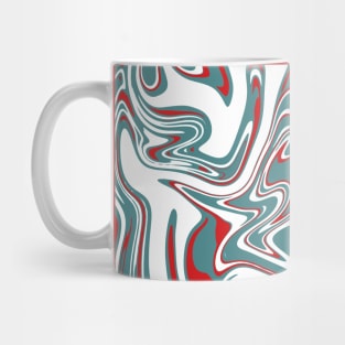 Red Blue Colors Marble Pattern Swirl Design Abstract Art Background Mug